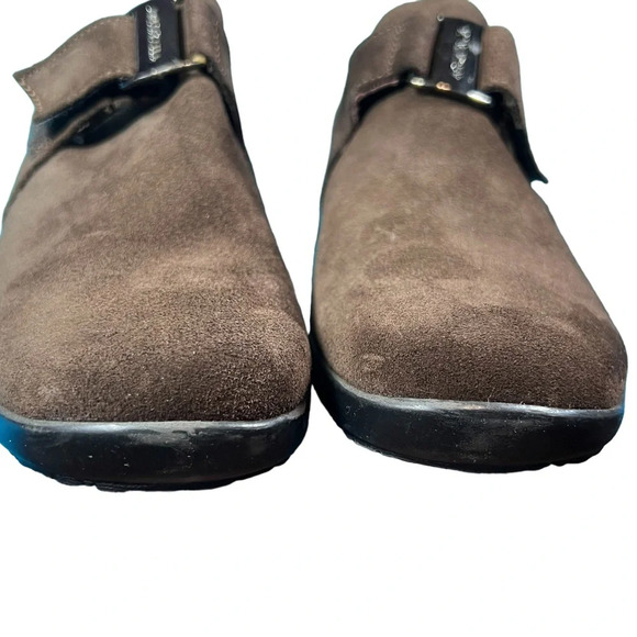 Aquatalia Brown Suede Wedge Loafers with Velcro Closure - Picture 9 of 10